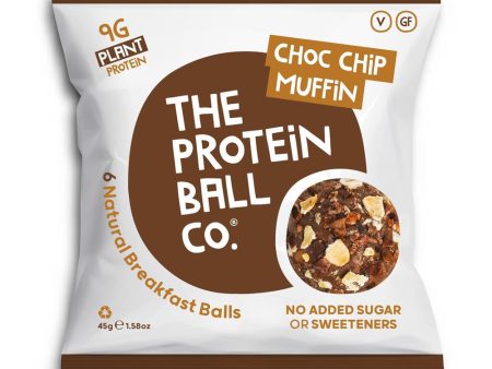 The Protein Ball Co Choc Chip Muffin Protein Breakfast Snack 45g Sale