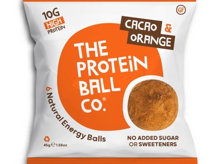 The Protein Ball Co Cacao & Orange Protein + Vitamin Balls (High Protein) 45g Online now